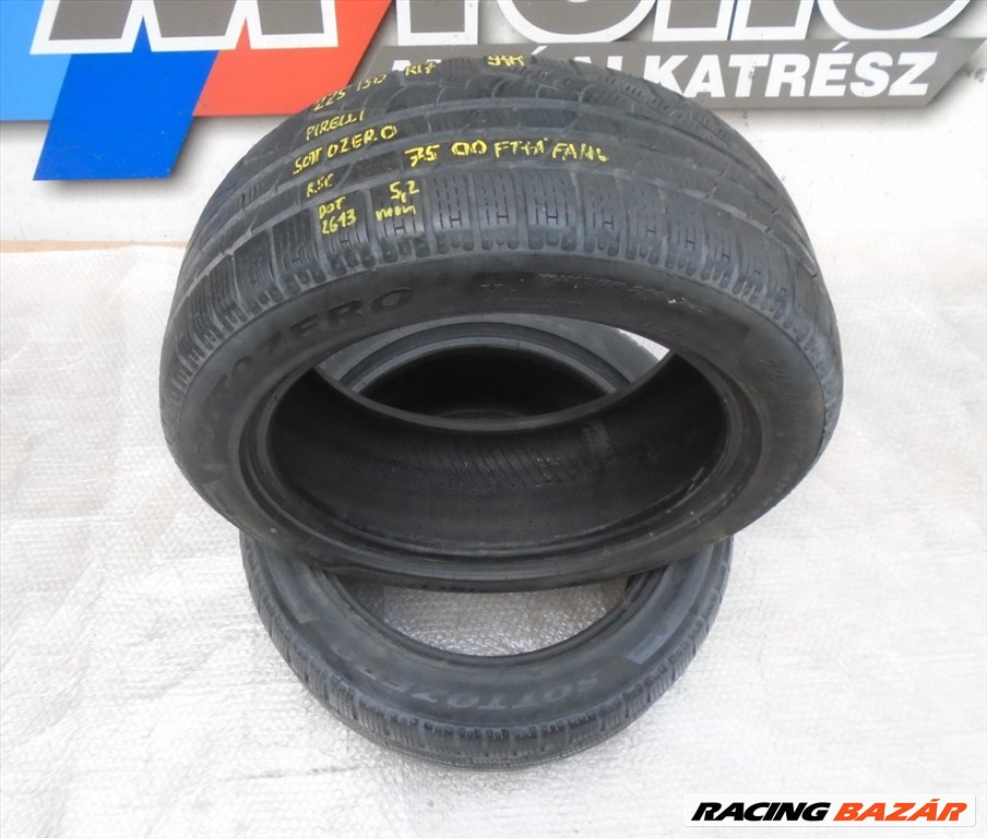 ÁR/DB! [GYÁRI BONTOTT] TÉLI GUMI - PIRELLI SOTTOZERO (RSC) DEFFEKTTŰRŐ - 225 / 50 R17 - 94H - DOT: 2613 ; 5,2mm  2. kép